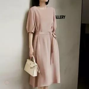 클라셰 샤틴레이디핀턱원피스+벨트SET_B6M0036