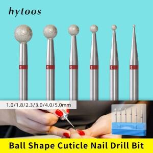HYTOOS 파인 그릿 볼 큐티클 클린 네일 드릴 비트 데드 스킨 클리너 아래 러시아 다이아몬드 안전
