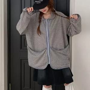 [하프클럽/]여자 큰주머니 집업 단가라 아방핏 카라 가디건