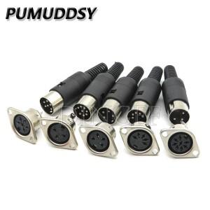 S터미널 패널 마운트 암 및 수 잭 DIN 어댑터 MIDI 케이블 커넥터 3 핀 4 5 6 7 8 로트 당 2 개