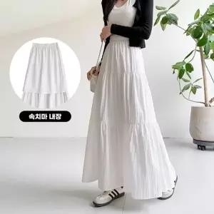하이웨스트케이크롱스커트 셔링 밴딩스커트 롱치마 (HSJ-WFHNDIJ)