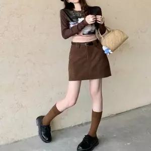 여성 코듀로이 벨트 세트 골덴 미니 스커트 숏스커트 (HSJ-WD39E6C)