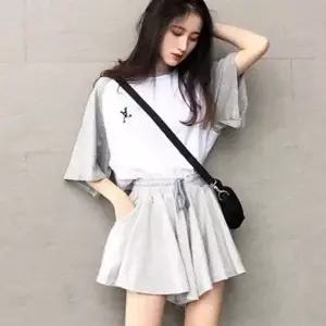 여자 치마 바지 반팔 츄리닝 미니 스커트 상하 세트 (HSJ-WCA1397)