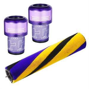 다이슨 호환 V12 디텍트 슬림 롤러 브러시용 N-ABZD, 진공 청소기 롤 플로어 노즐 액세서리(HEPA 필터 포함