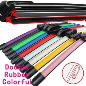 U J 후크 자동차 앞 유리 와이퍼 블레이드, 범용 소프트 더블 레이어 고무 프레임리스 브래킷, 16 