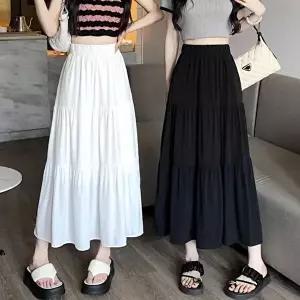 여성 A라인 밴딩롱스커트 안감 하이웨스트 미디스커트 (HSJ-WDE6BB3)
