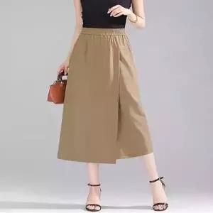 치마바지 롱치마 허리밴딩 롱 랩스커트 편한 데일리룩 (HSJ-WFIH000)