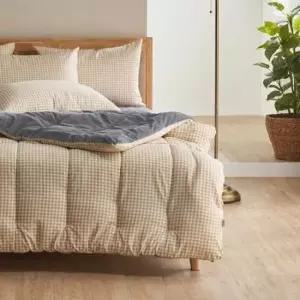 겨울이불 체크체크 밍크극세사 이불패드세트 SS슈퍼싱글 베이지