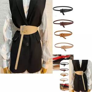 허리때 포인트 여성 코트벨트 정장 사선 버클 키밍 가죽장식