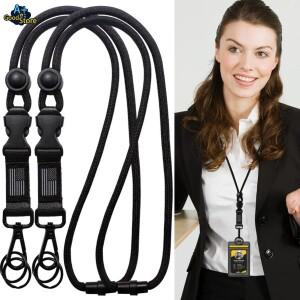 헤비 듀티 탈착식 배지 릴 거치대 키체인 행잉 넥 스트랩 랜야드 전술 ID 이름 카드홀더 야외 하이킹용