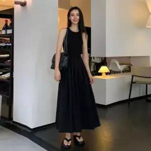 [리빌모아]여자 시크 롱 뱅딩 민소매 나시 원피스 LDW-OPS-SSIS497-블랙