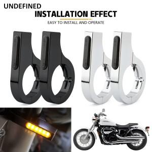 28mm-58mm 바이크 오토바이 프론트 포크 튜브 LED 주간 러닝 턴 신호등 알루미늄 할리 혼다 야마하 스즈키