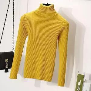 [리빌모아]여자 포근 도톰 기본 목폴라 골지 티 LDW-TSA-SSIS622-머스타드