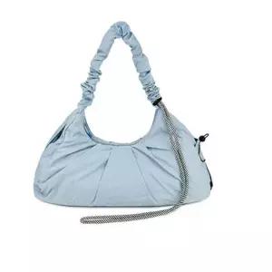 빅 숄더백 여성 셔링스트랩 크로아상백 가방 블루