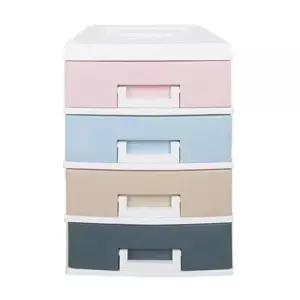 [생활] 파스텔 수납박스 서랍장 4단 소품 중형