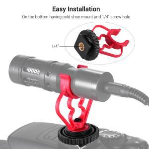 범용 호환 MicShock 마운트 콜드 슈 어댑터 ABS 플라스틱 마이크 브래킷 교체 샷건 2개