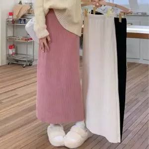 여성 코듀로이 골덴 편한 슬림A라인 캐주얼 롱스커트 (HSJ-WFG7D1C)