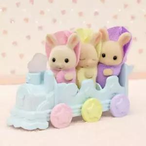 실바니안 패밀리 밀크토끼 세 쌍둥이의 목욕 놀이 세트 인형 피규어 장난감