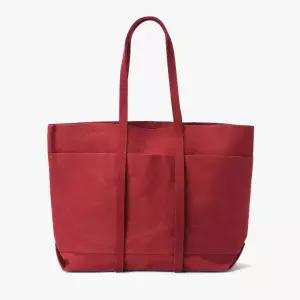 [롯데백화점]샌프란시스코마켓 [AMIACALVA 아미아칼바] WASHED CANVAS 6POCKETS TOTE (M) BURGUNDY/ACF1M80