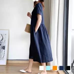 하레나 반팔 A라인 롱 원피스 SD-230326 (HSJ-WBD4B3F)