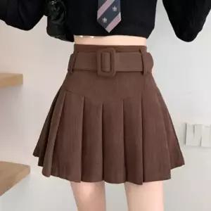 여성 겨울 러블리코디 코듀로이 벨트 주름 미니스커트 (HSJ-WFG1V07)