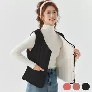 [리빌모아]여자 따듯한 패턴 포인트 털안감 패딩 조끼 SDW-VEP-SURD423