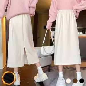 여성 골지 융 기모 안감 밴딩 스커트 치마 URK-429 (HSJ-WFG9RT0)