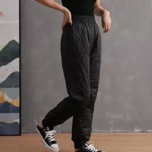 [리빌모아]여자 블랙 절개 바람막이 패딩 솜바지 LDW-PTW-SSIS601-블랙