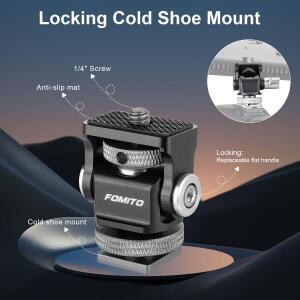 FOMITO 미니 모니터 마운트 카메라 홀더 콜드 슈 스위블 틸트  LED 라이트 마이크