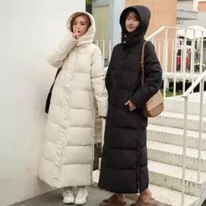 [리빌모아]여자 겨울 하이넥 옆단추 무지 후드 롱패딩 SDW-JUP-SSD241114