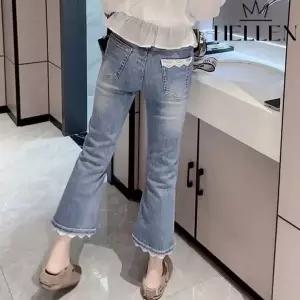 [하프클럽/헬렌]헬렌 레이스 포인트 플레어 9부 데님팬츠 레이9부데님팬츠 B-275