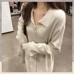 니트 롱원피스 H라인 허리끈 루즈핏 가을 겨울