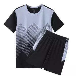 훌리오 반팔 깃털 남자트레이닝복세트 티셔츠 러닝 캐주얼룩 쿨링 생여름 상의 속건 트레이닝 세트 커플 UN