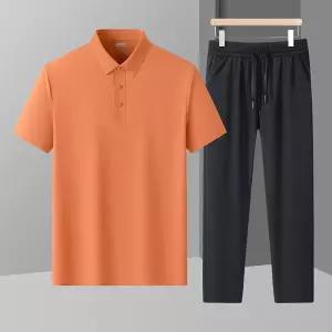 훌리오 남자트레이닝복세트 반팔 여름 쿨링 세트 헴프 폴라+츄리닝 바지 아빠 UNO2