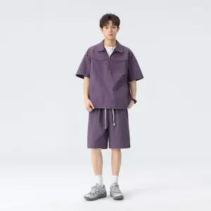 훌리오 남자트레이닝복세트 반팔 퀵 드라이 쿨링 캐주얼 세트 여름 반집업 투피스 UNO2