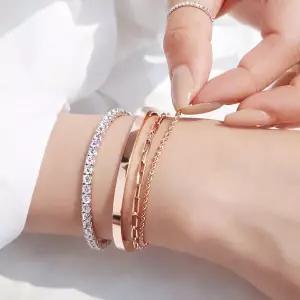 바이미 14k 심플 볼륨 뱅글팔찌