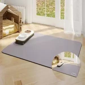 [반려] 규조토 식기매트 90x60cm 부엉이 그레이 강아지식기매트 주방규조토식기매트