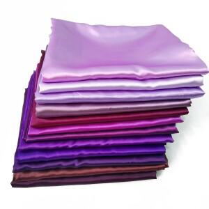 솔리드 새틴 58 와이드 | 1미터 2미터 5미터 실크 샤르뫼즈 스카프 공예 DIY 패브릭 퍼플