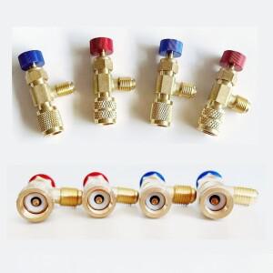 R410A R22 1/4 액체 안전 밸브 호스 구리 어댑터 수공구 용 냉동 충전 에어컨