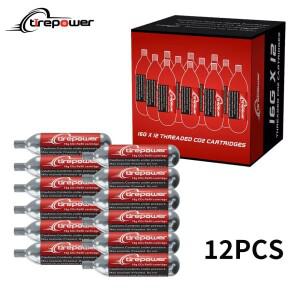 3/5/12개입 팩 16g 나사형 CO2 카트리지 자전거 타이어용 인플레이터 연결부 포함