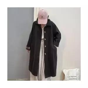 마킷3 여성용 하프 가을 오피스룩 긴팔 코트 체크 트렌치 하프코트 JEN3