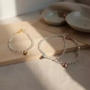 [다잇템] 여성 하트 클래식 코디 팔찌 비즈 액세서리