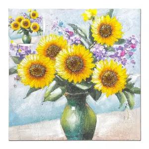 해바라기 화병 그림 유화 거실 액자 1521