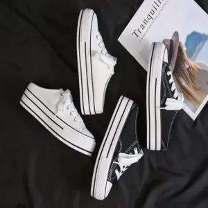 (스타일하우스)로퍼 운동화 여성 키높이 캔버스화 뮬단화 하이탑 스니커즈