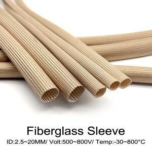 800 ° C ID 2.5/3/4/5/6/8/10/12/14/16/20mm 유리섬유 편조 슬리빙 - 난연성 유연성 케이블 및 전선용 다