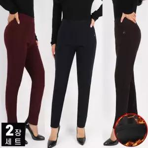국내제작 기모 안감 슬랙스 스판 슬림핏 밴딩 빅사이즈[1+1]D여성M바지