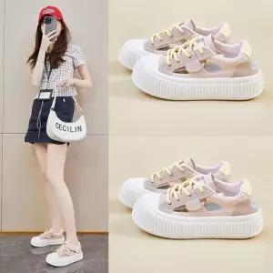 여성용 여름 여학생 러블리 통굽 운동화 펀칭 신발 슈즈 보드 하이탑 다올2