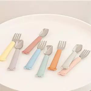 네오실리 국산 스텐 코알라 스푼포크 이유식 숟가락 세트