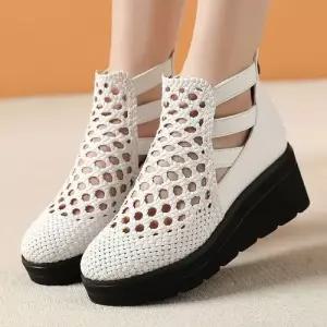 여자 빈티지 밑단 샌들 봄여름 웨지힐 꼬임 통굽 컴포트 펀칭 웨지 러블리 화 힐펌프스 신발 다올2