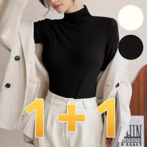[리빌모아]1 1 여자 목폴라 스판 무지 이너 티셔츠 DMESW-TSA-STS14290309